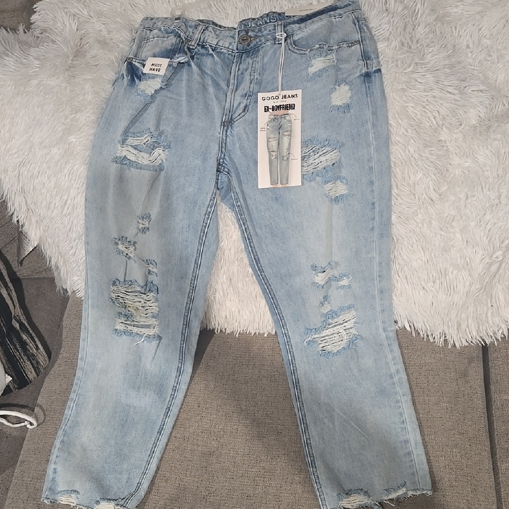 Distressed Light Blue Jeans